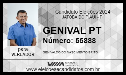 Candidato GENIVAL PT 2024 - JATOBÁ DO PIAUÍ - Eleições