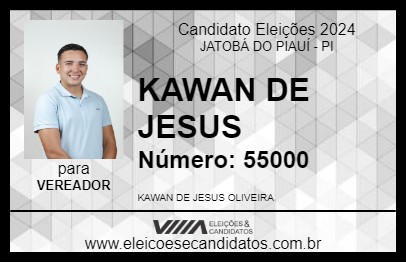 Candidato KAWAN DE JESUS 2024 - JATOBÁ DO PIAUÍ - Eleições