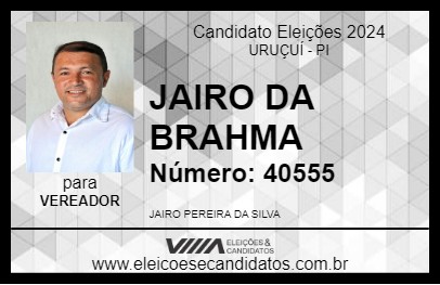 Candidato JAIRO DA BRAHMA 2024 - URUÇUÍ - Eleições