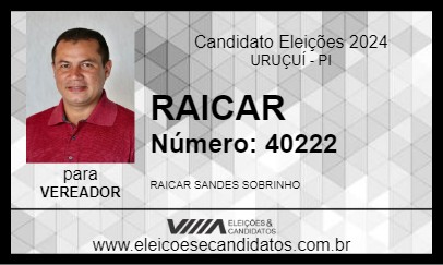 Candidato RAICAR 2024 - URUÇUÍ - Eleições