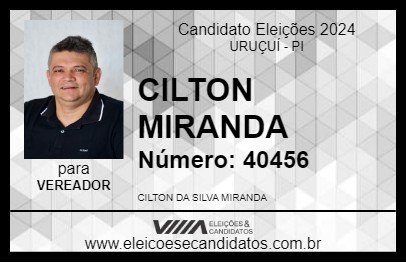 Candidato CILTON MIRANDA 2024 - URUÇUÍ - Eleições