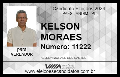 Candidato KELSON MORAES 2024 - PAES LANDIM - Eleições