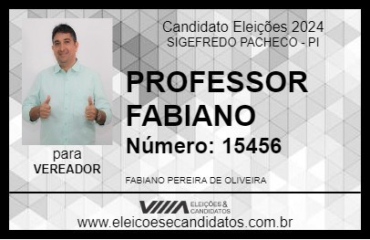 Candidato PROFESSOR FABIANO 2024 - SIGEFREDO PACHECO - Eleições