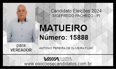 Candidato MATUEIRO 2024 - SIGEFREDO PACHECO - Eleições