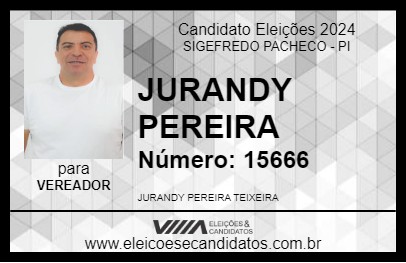 Candidato JURANDY PEREIRA 2024 - SIGEFREDO PACHECO - Eleições