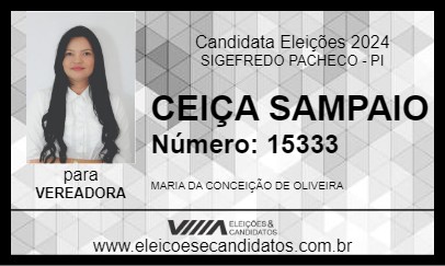 Candidato CEIÇA SAMPAIO 2024 - SIGEFREDO PACHECO - Eleições