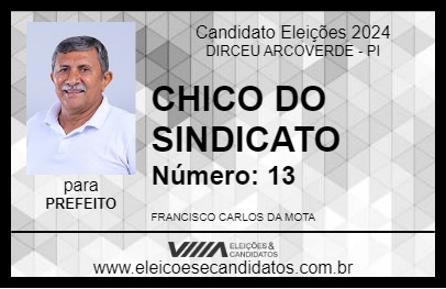 Candidato CHICO DO SINDICATO 2024 - DIRCEU ARCOVERDE - Eleições