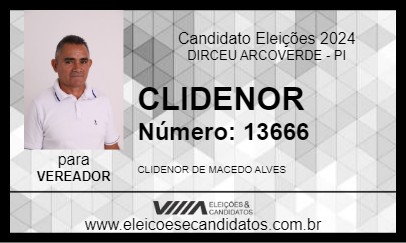 Candidato CLIDENOR 2024 - DIRCEU ARCOVERDE - Eleições