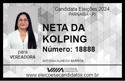 Candidato NETA DA KOLPING 2024 - PARNAÍBA - Eleições