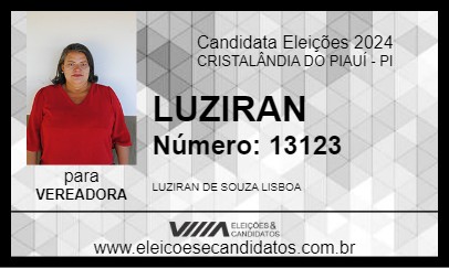 Candidato MÃE NENA/ LUZIRAN 2024 - CRISTALÂNDIA DO PIAUÍ - Eleições