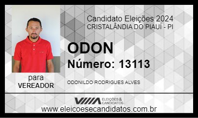 Candidato ODON 2024 - CRISTALÂNDIA DO PIAUÍ - Eleições