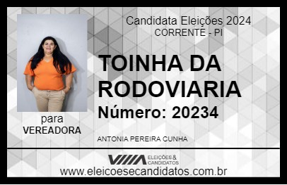 Candidato TOINHA DA RODOVIARIA 2024 - CORRENTE - Eleições