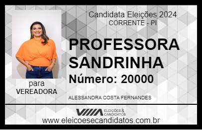 Candidato PROFESSORA SANDRINHA 2024 - CORRENTE - Eleições