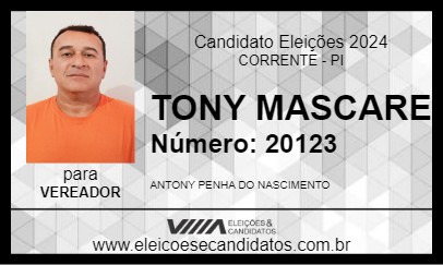 Candidato TONY MASCATE 2024 - CORRENTE - Eleições