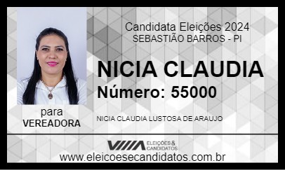 Candidato NICIA CLAUDIA 2024 - SEBASTIÃO BARROS - Eleições