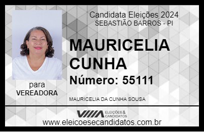 Candidato MAURICELIA CUNHA 2024 - SEBASTIÃO BARROS - Eleições