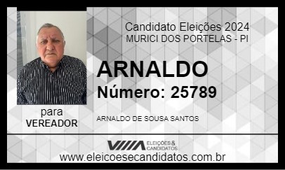 Candidato ARNALDO 2024 - MURICI DOS PORTELAS - Eleições