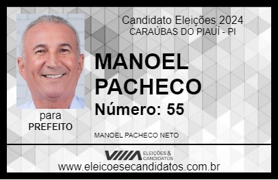 Candidato MANOEL ANANIAS 2024 - CARAÚBAS DO PIAUÍ - Eleições