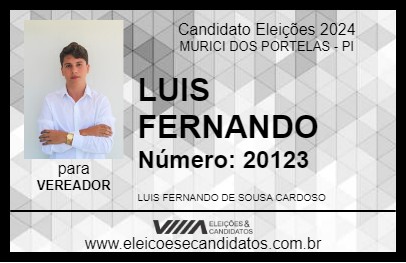 Candidato LUIZ FERNANDO 2024 - MURICI DOS PORTELAS - Eleições