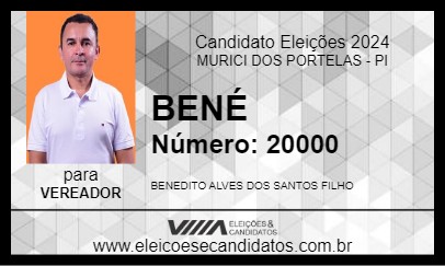 Candidato BENÉ 2024 - MURICI DOS PORTELAS - Eleições