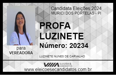 Candidato PROFA LUZINETE 2024 - MURICI DOS PORTELAS - Eleições