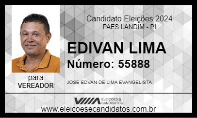 Candidato EDIVAN LIMA 2024 - PAES LANDIM - Eleições