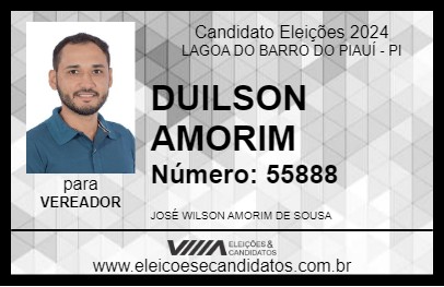 Candidato DUILSON AMORIM 2024 - LAGOA DO BARRO DO PIAUÍ - Eleições