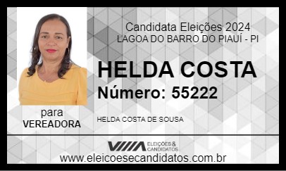 Candidato HELDA COSTA 2024 - LAGOA DO BARRO DO PIAUÍ - Eleições