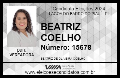 Candidato BEATRIZ COELHO 2024 - LAGOA DO BARRO DO PIAUÍ - Eleições