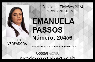 Candidato EMANUELA PASSOS 2024 - NOVA SANTA RITA - Eleições