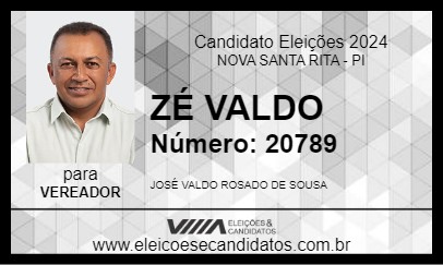 Candidato ZÉ VALDO 2024 - NOVA SANTA RITA - Eleições