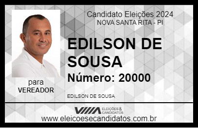 Candidato EDILSON DE SOUSA 2024 - NOVA SANTA RITA - Eleições