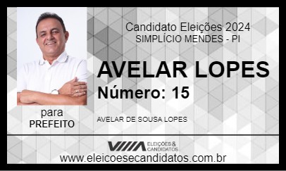 Candidato AVELAR LOPES 2024 - SIMPLÍCIO MENDES - Eleições