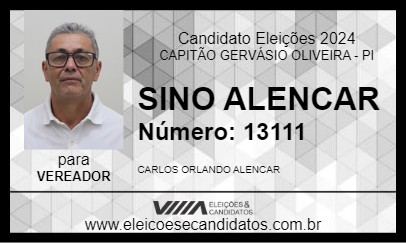 Candidato SINO ALENCAR 2024 - CAPITÃO GERVÁSIO OLIVEIRA - Eleições