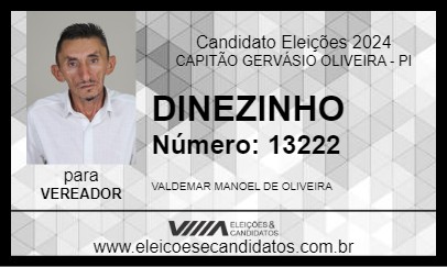 Candidato DINEZINHO 2024 - CAPITÃO GERVÁSIO OLIVEIRA - Eleições