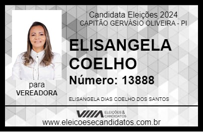 Candidato ELISANGELA COELHO 2024 - CAPITÃO GERVÁSIO OLIVEIRA - Eleições