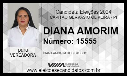 Candidato DIANA AMORIM 2024 - CAPITÃO GERVÁSIO OLIVEIRA - Eleições