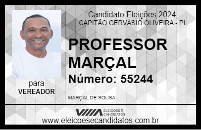 Candidato PROFESSOR MARÇAL 2024 - CAPITÃO GERVÁSIO OLIVEIRA - Eleições