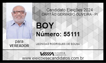 Candidato BOY 2024 - CAPITÃO GERVÁSIO OLIVEIRA - Eleições