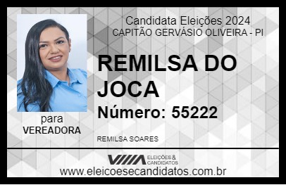 Candidato REMILSA DO JOCA 2024 - CAPITÃO GERVÁSIO OLIVEIRA - Eleições