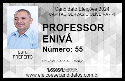 Candidato PROFESSOR ENIVÁ 2024 - CAPITÃO GERVÁSIO OLIVEIRA - Eleições