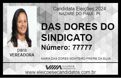 Candidato DAS DORES DO SINDICATO 2024 - NAZARÉ DO PIAUÍ - Eleições