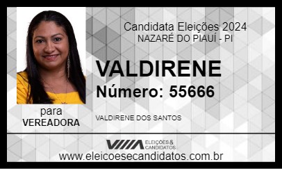 Candidato VALDIRENE 2024 - NAZARÉ DO PIAUÍ - Eleições