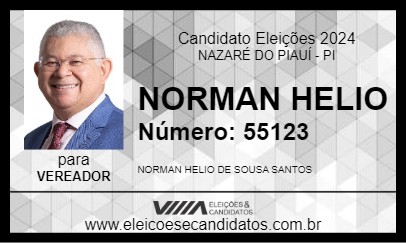 Candidato NORMAN HELIO 2024 - NAZARÉ DO PIAUÍ - Eleições