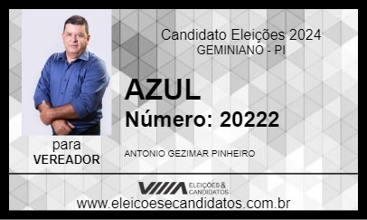 Candidato AZUL 2024 - GEMINIANO - Eleições