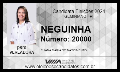 Candidato NEGUINHA 2024 - GEMINIANO - Eleições