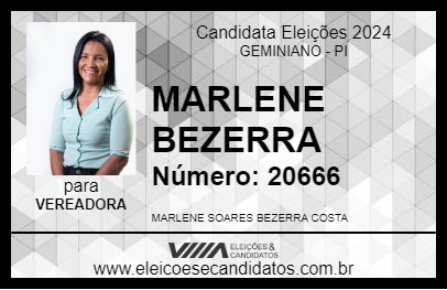 Candidato MARLENE BEZERRA 2024 - GEMINIANO - Eleições