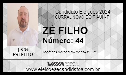 Candidato ZÉ FILHO 2024 - CURRAL NOVO DO PIAUÍ - Eleições