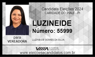 Candidato LUZINEIDE 2024 - CARIDADE DO PIAUÍ - Eleições