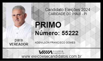 Candidato PRIMO 2024 - CARIDADE DO PIAUÍ - Eleições